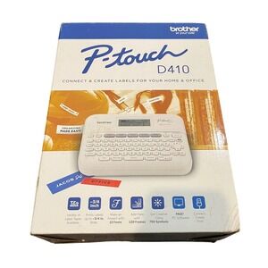 NEW Brother P-Touch D410 Label Maker Unisex OS White Connectable Desktop Printer